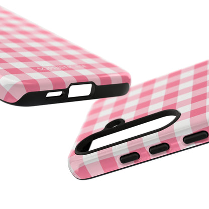 Gingham in Salmon - Tough Phone Case