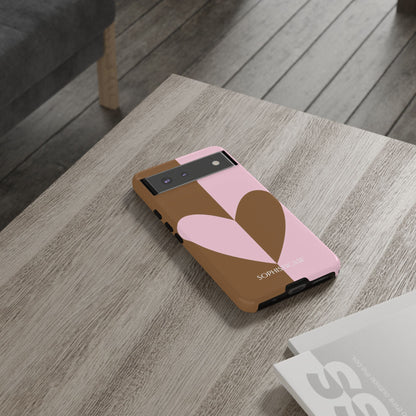 Be Mine in Pink and Brown - iPhone Case, Samsung Galaxy Case, Google Pixel Case