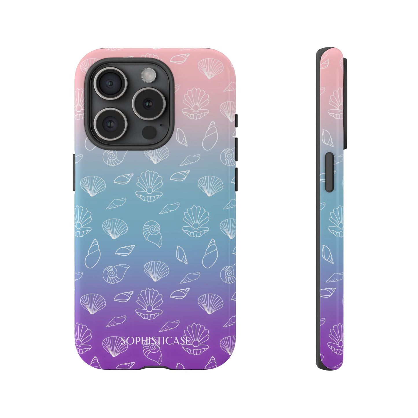 Seashell Society in Pink Blue & Purple Sunset - iPhone Case, Samsung Galaxy Case, Google Pixel Case