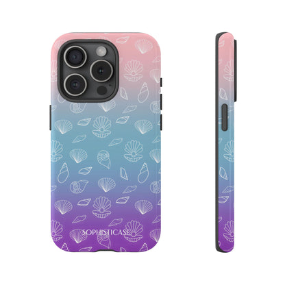 Seashell Society in Pink Blue & Purple Sunset - iPhone Case, Samsung Galaxy Case, Google Pixel Case