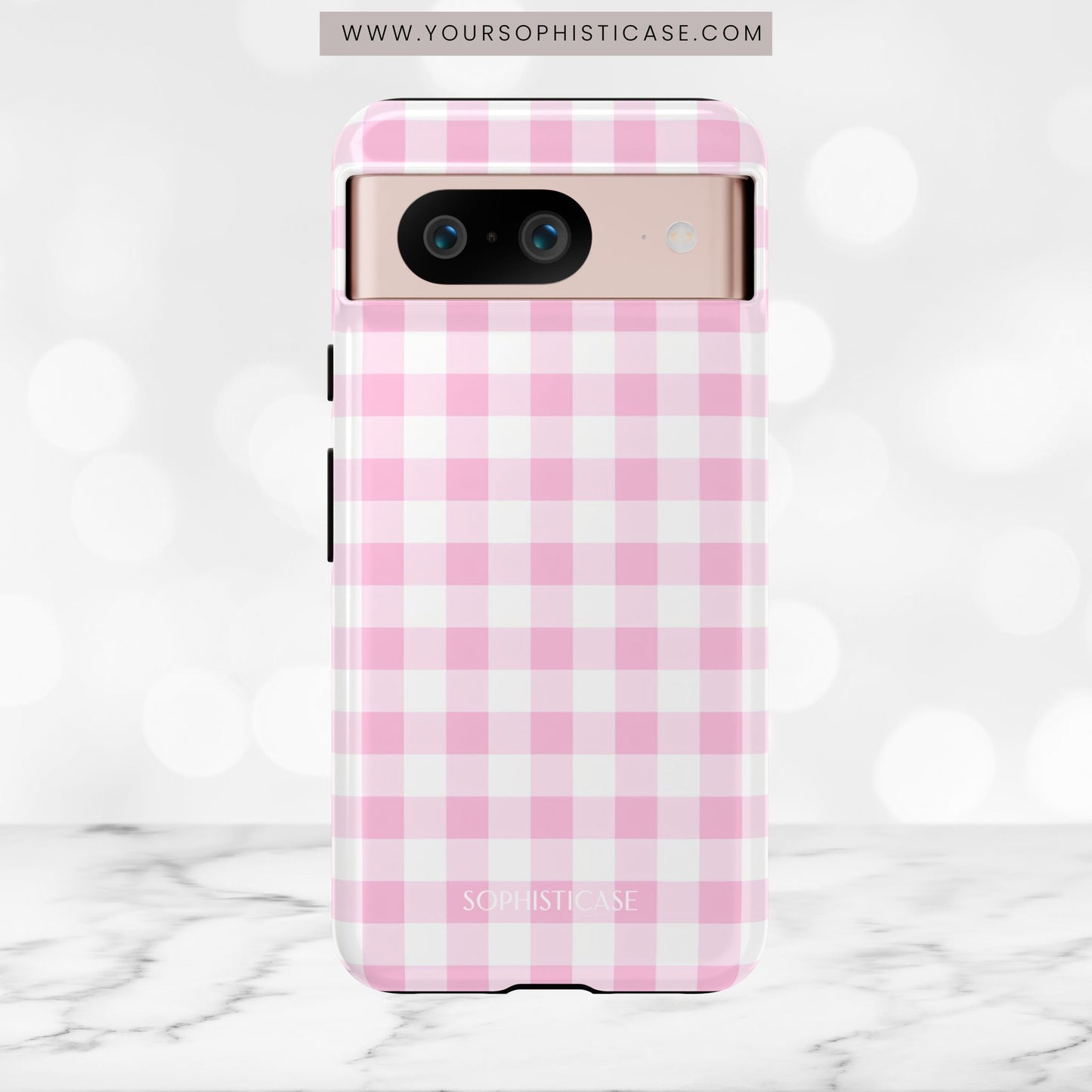Gingham in Pink - iPhone Case, Samsung Galaxy Case, Google Pixel Case