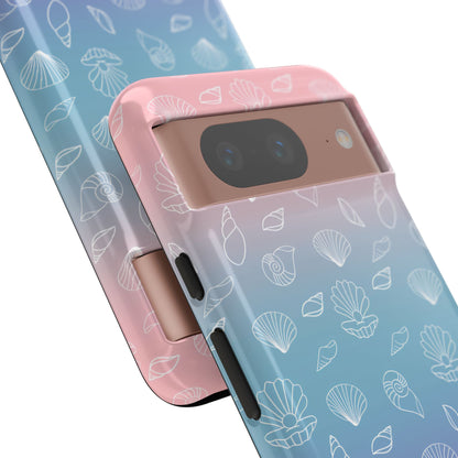 Seashell Society in Pink Blue & Purple Sunset - iPhone Case, Samsung Galaxy Case, Google Pixel Case