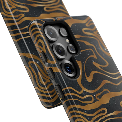 Cosmic Gold in Black - iPhone Case, Samsung Galaxy Case, Google Pixel Case