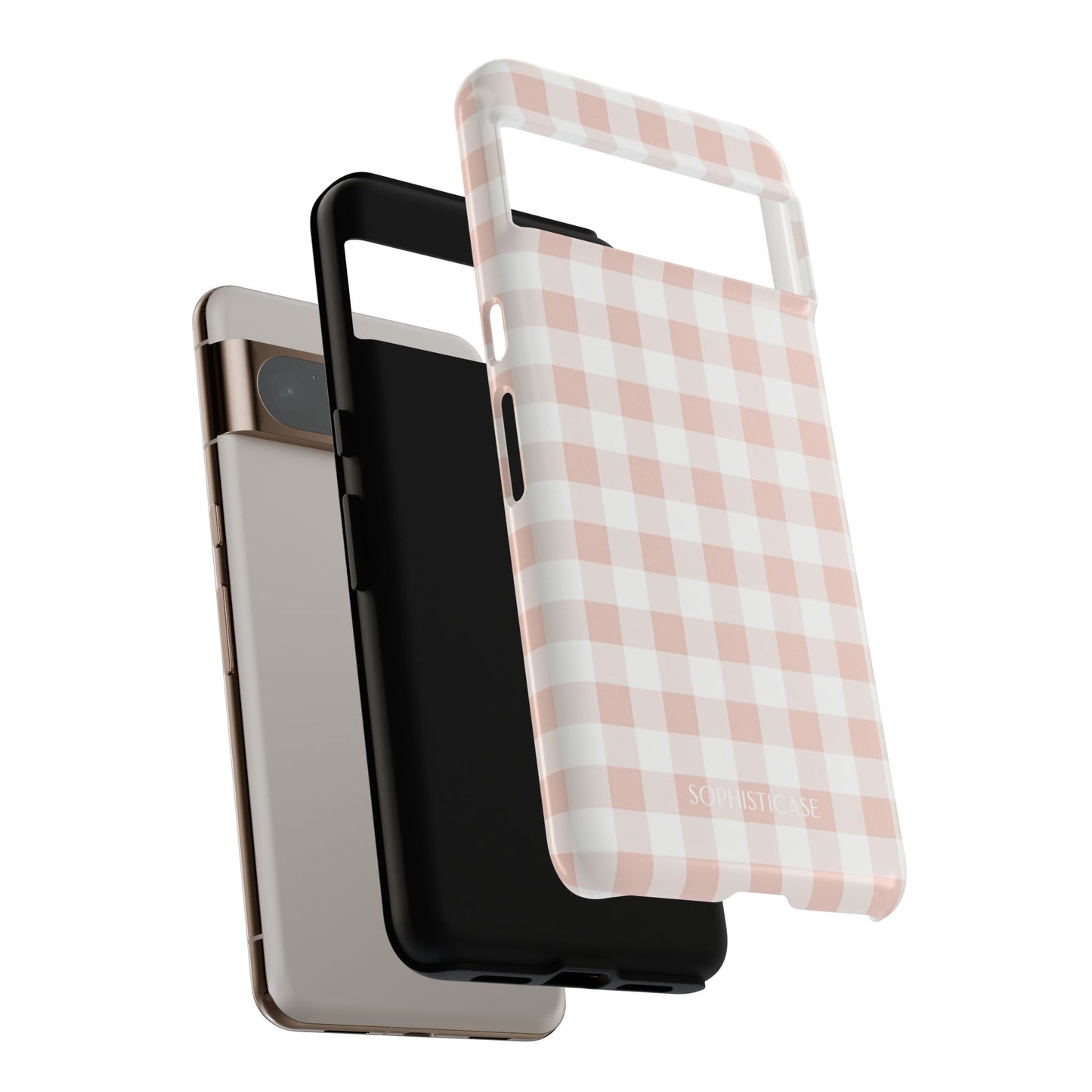 Gingham in Neutral Beige - Tough Phone Case