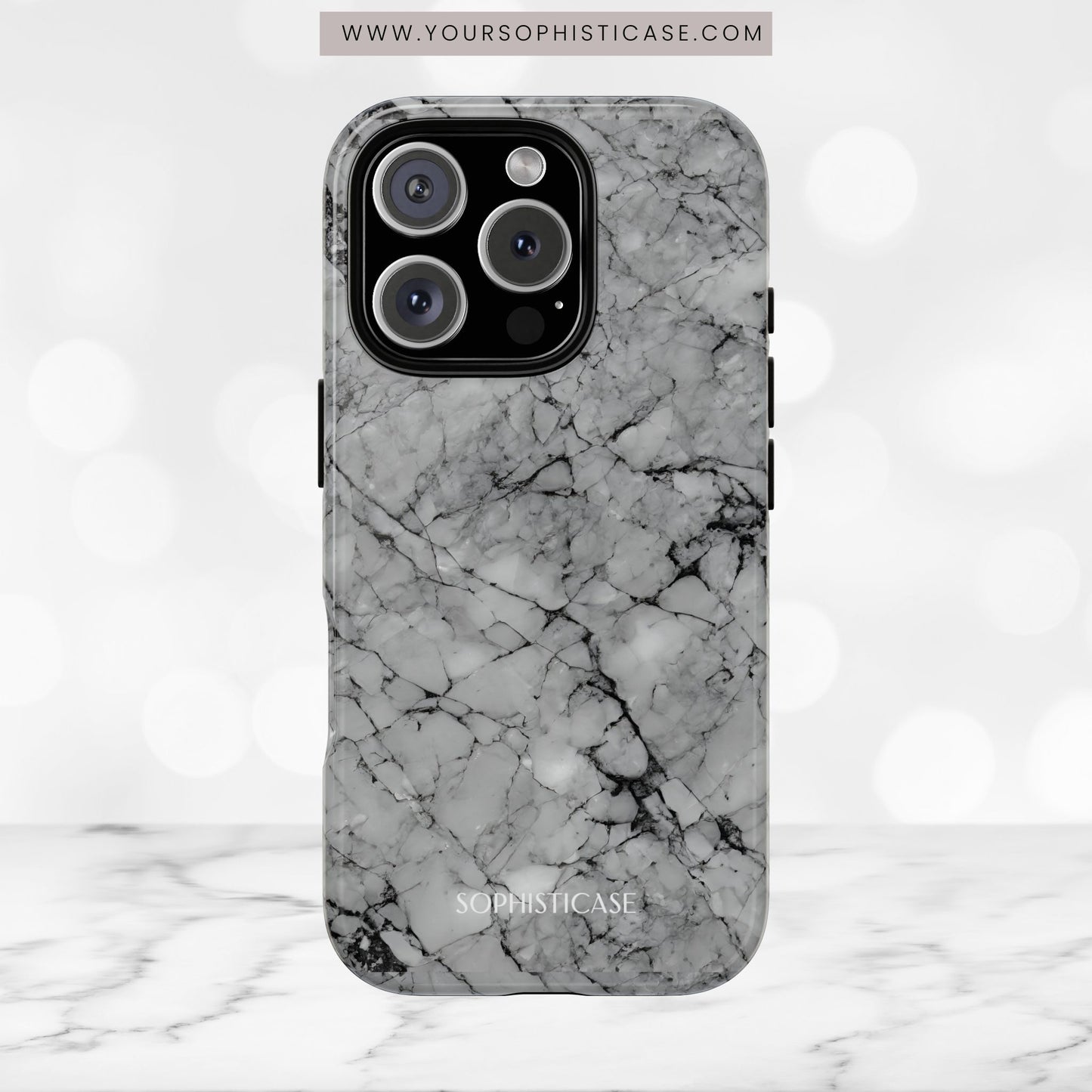 Marble Opulence in Grey - iPhone Case, Samsung Galaxy Case, Google Pixel Case