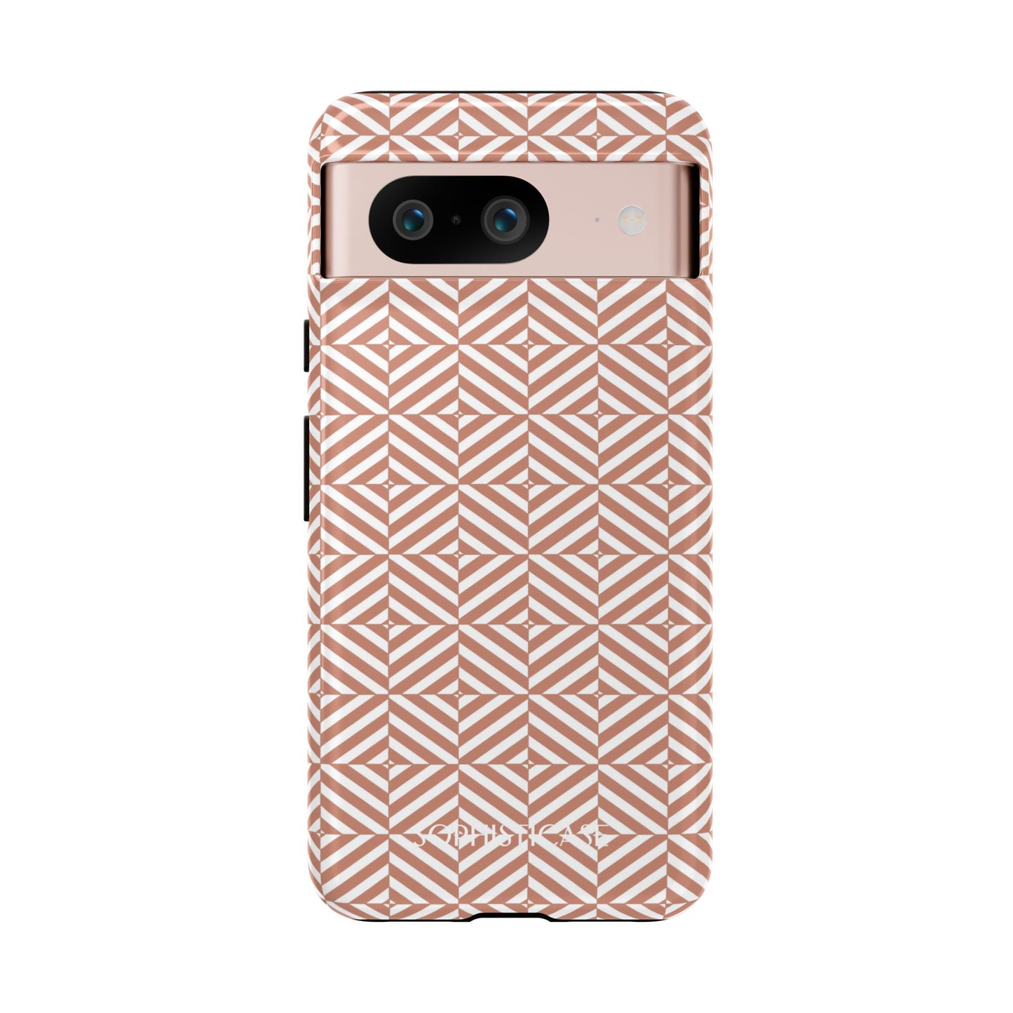 Illusions in Light Brown - Dual Layer Shockproof Phone Case for iPhone, Google Pixel and Samsung Galaxy