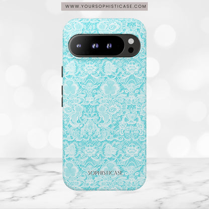 Luxe Lace in Aqua - Tough Phone Case