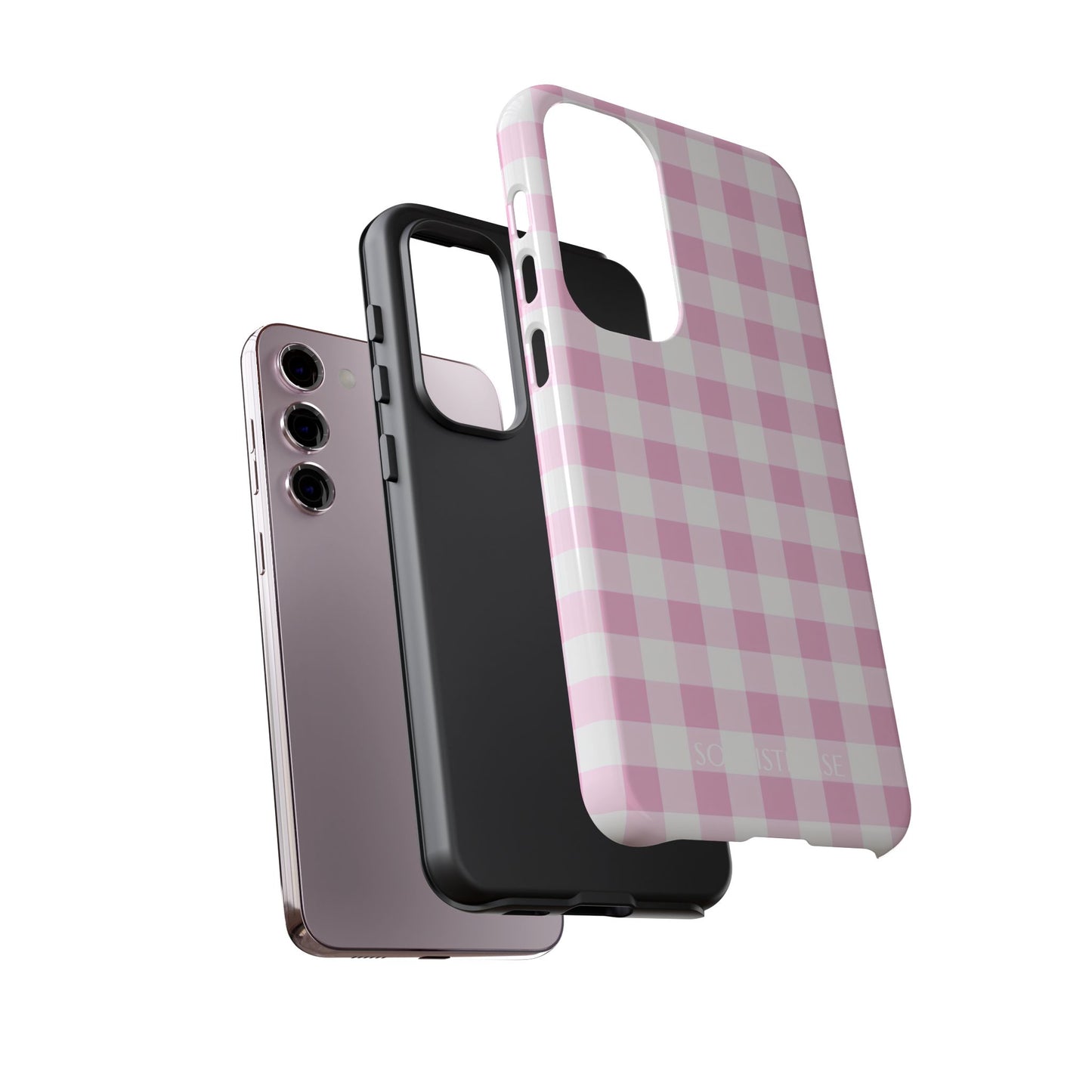 Gingham in Pink - Protective Phone Case for Samsung Galaxy