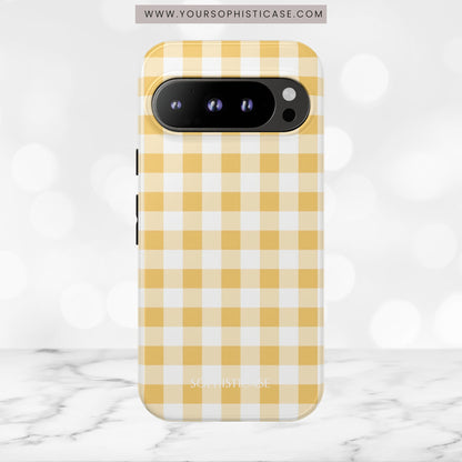Gingham in Yellow - iPhone Case, Samsung Galaxy Case, Google Pixel Case