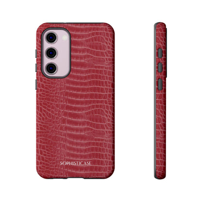 Luxe Leather in Cherry Red - iPhone Case, Samsung Galaxy Case, Google Pixel Case