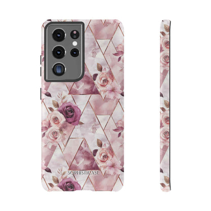 Royal Floral in Plum Chevron - Tough Phone Case