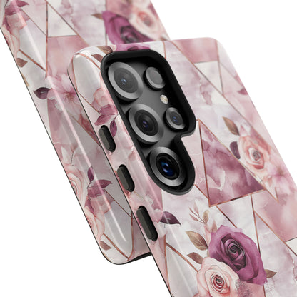 Royal Floral in Plum Chevron - Tough Phone Case