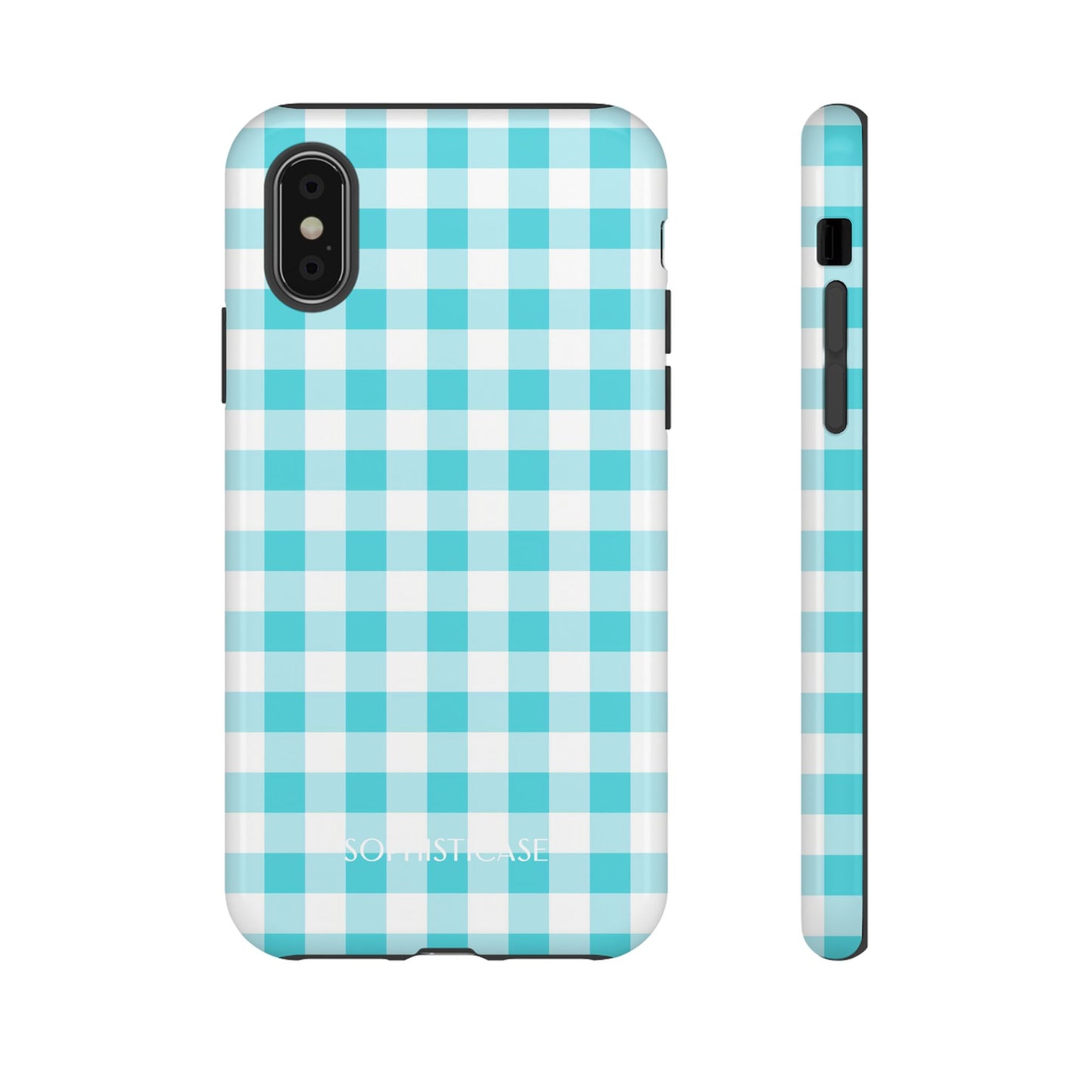 Tough Case - Gingham in Aqua