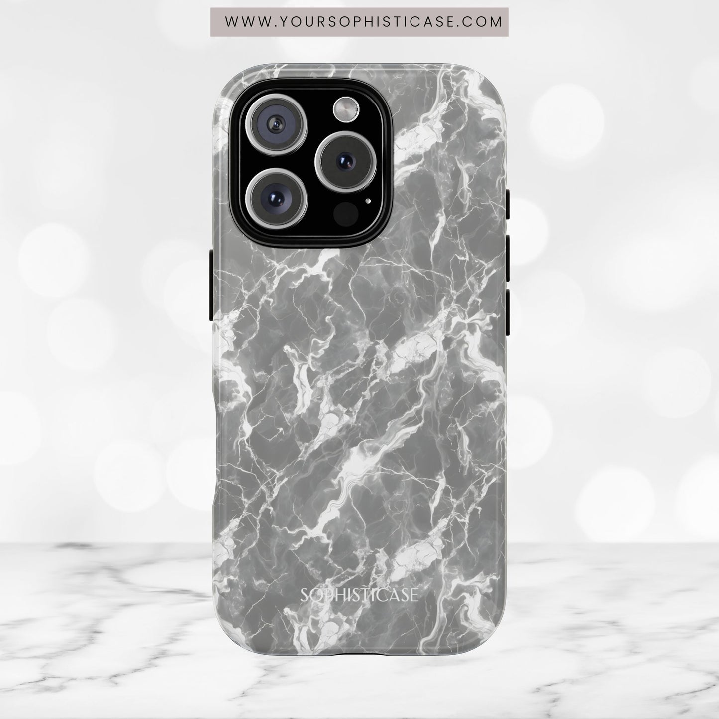 Marble Crush in Charcoal Grey - iPhone Case, Samsung Galaxy Case, Google Pixel Case