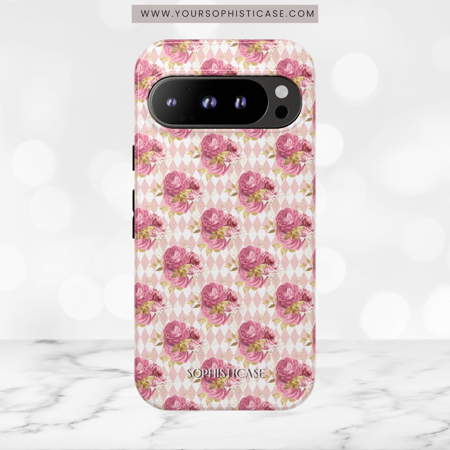 Rose Diamond Romance in Sienna - Tough Phone Case