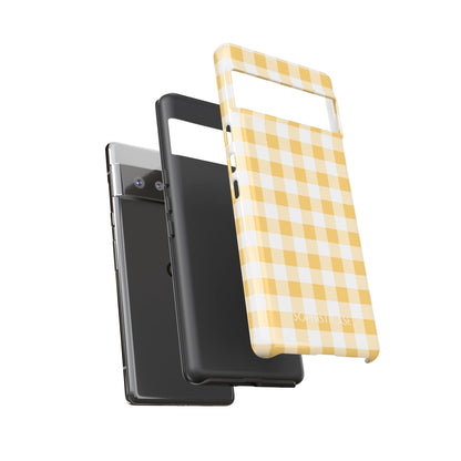 Gingham in Yellow - Protective Phone Case for Google Pixel