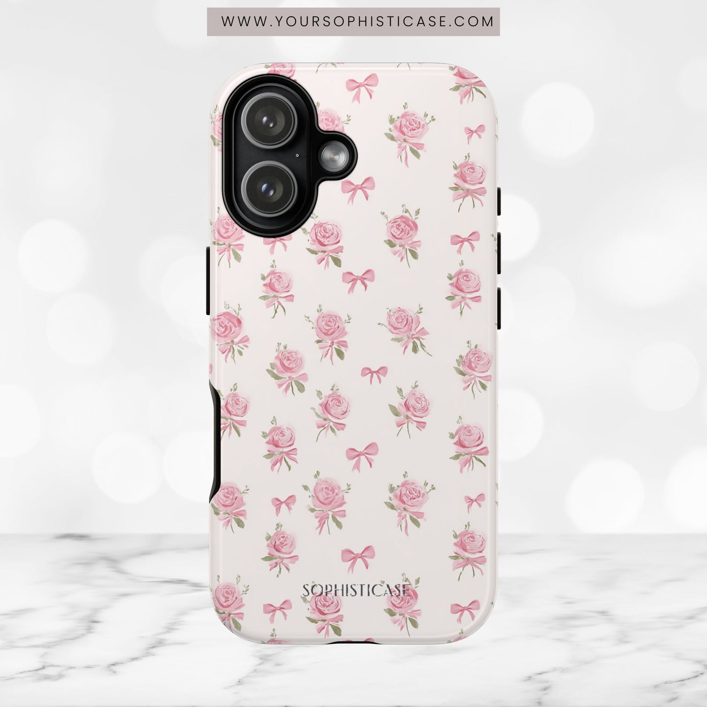 The Sweetest Thing in Coquette Roses and Bows - iPhone Case, Samsung Galaxy Case, Google Pixel Case