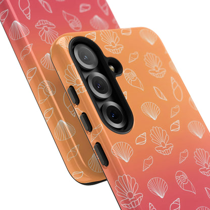 Seashell Society in Sunset Orange - iPhone Case, Samsung Galaxy Case, Google Pixel Case