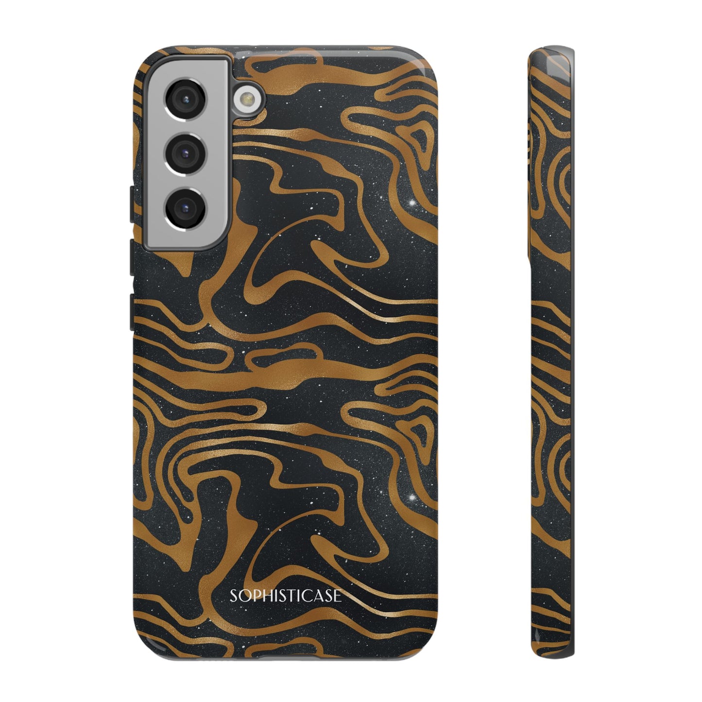 Cosmic Gold in Black - iPhone Case, Samsung Galaxy Case, Google Pixel Case