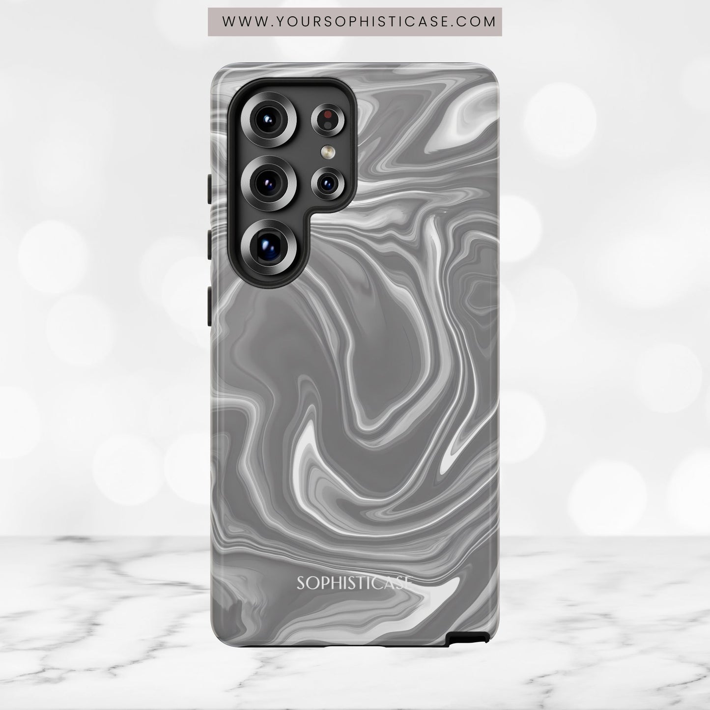 Liquid Dreams in Charcoal - Tough Phone Case