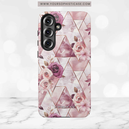 Royal Floral in Plum Chevron - Tough Phone Case