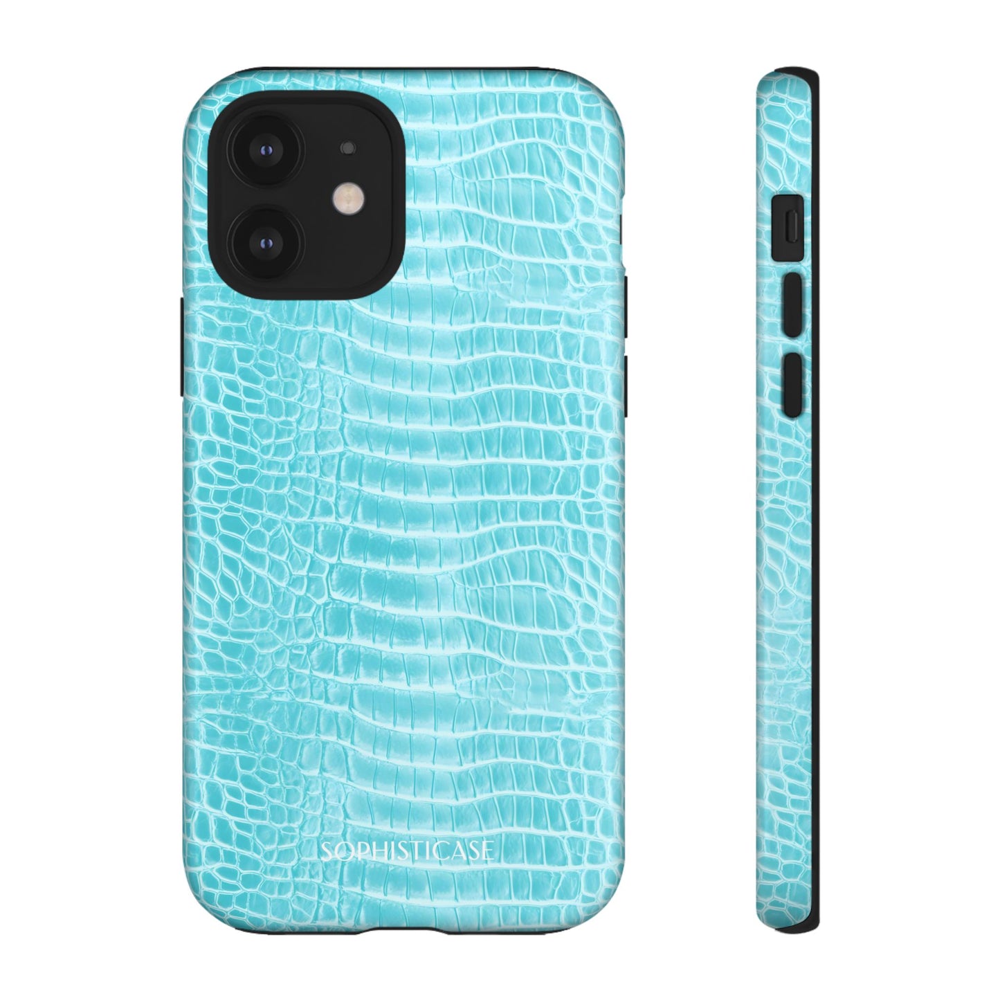 Luxe Leather in Aqua - iPhone Case