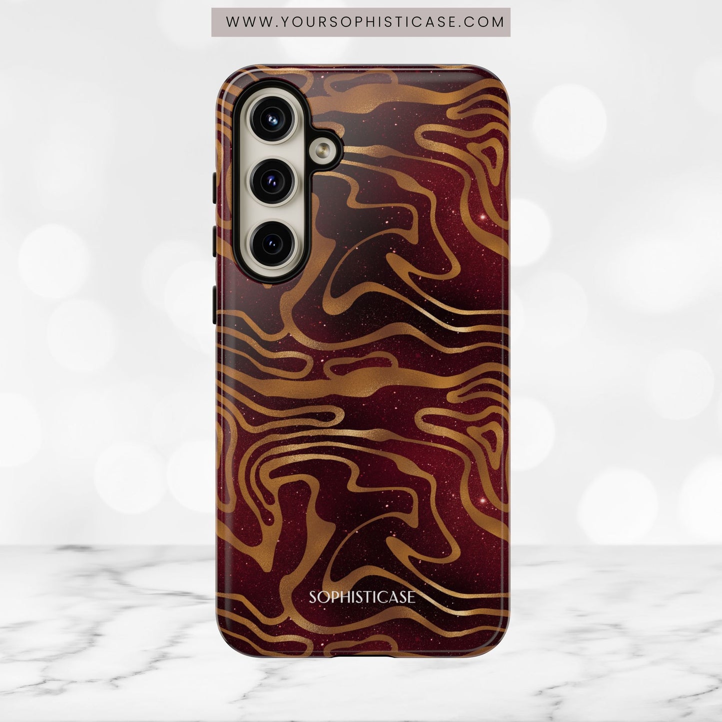 Cosmic Gold in Red - iPhone Case, Samsung Galaxy Case, Google Pixel Case