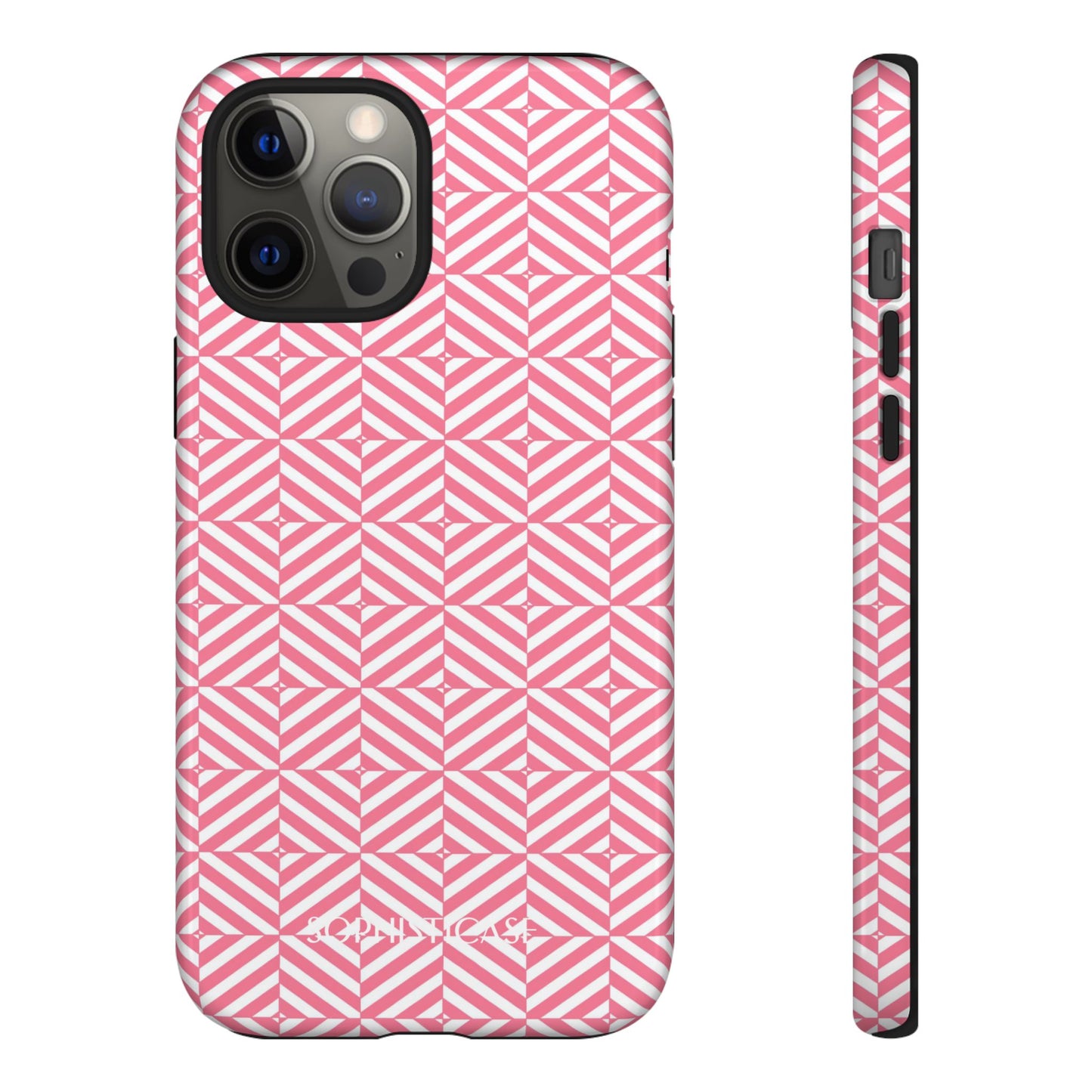 Illusions in Salmon - Dual Layer Shockproof Phone Case for iPhone, Google Pixel and Samsung Galaxy