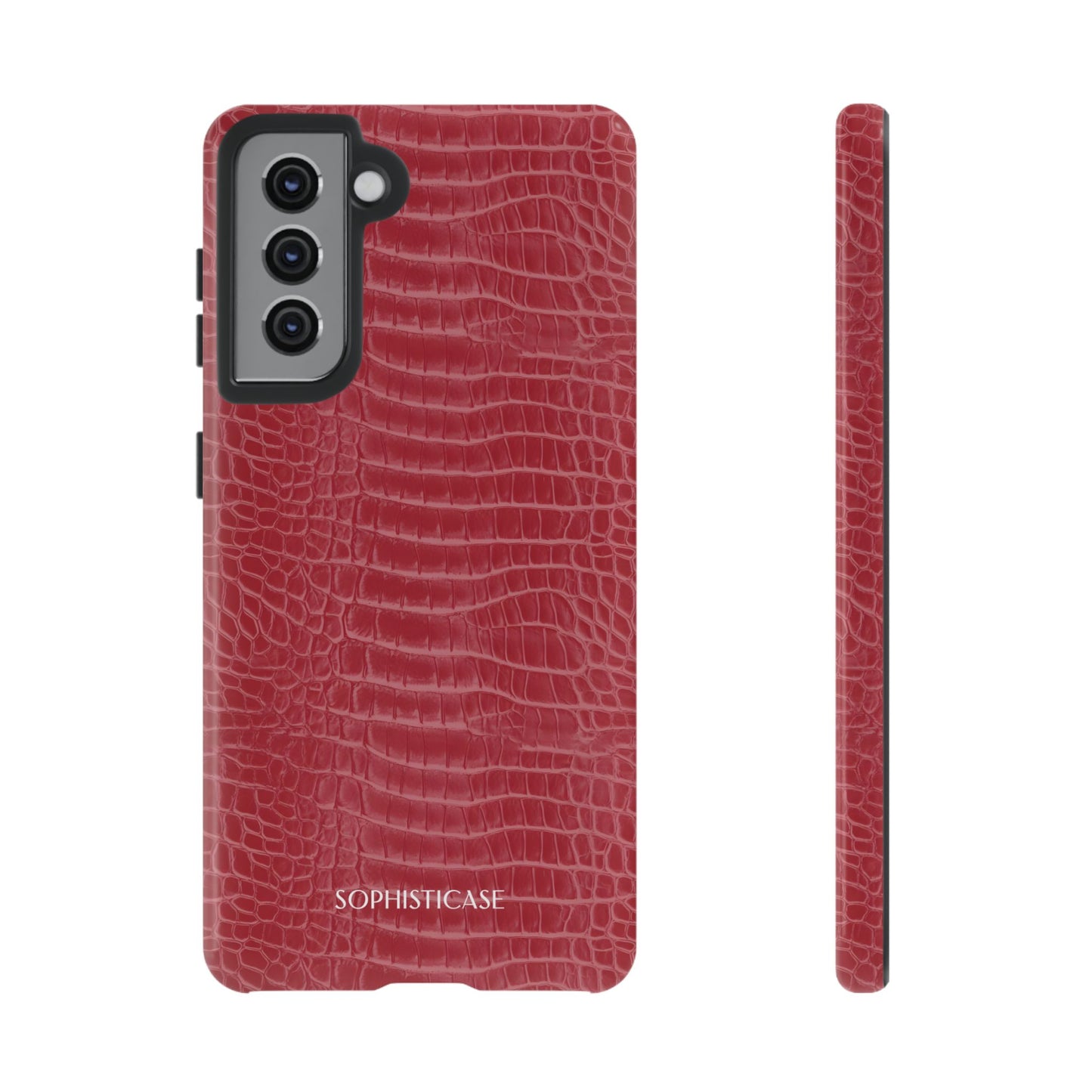 Luxe Leather in Cherry Red - iPhone Case, Samsung Galaxy Case, Google Pixel Case
