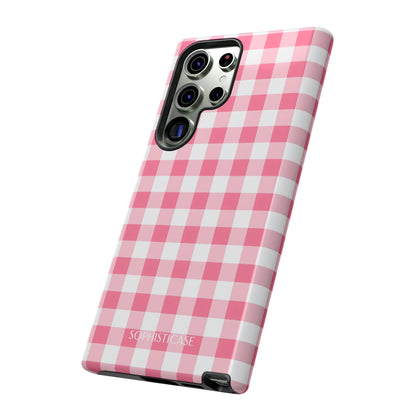Gingham in Salmon - Tough Phone Case