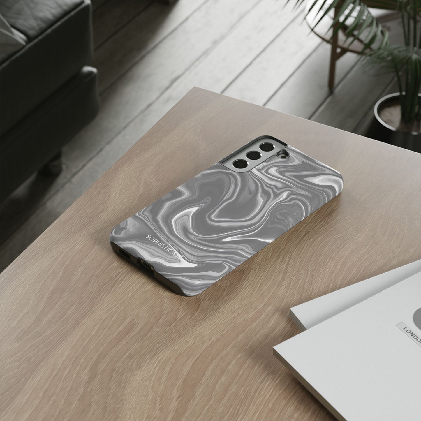 Liquid Dreams in Charcoal - Tough Phone Case