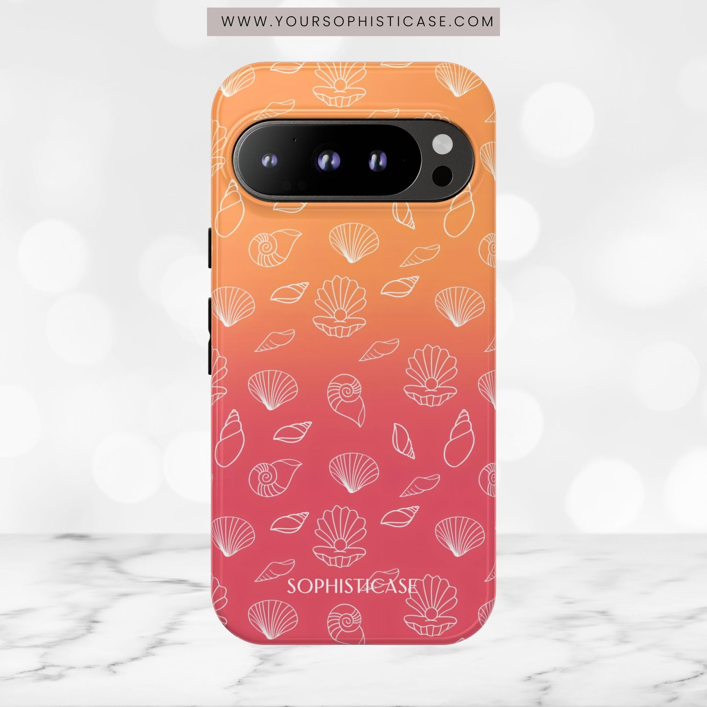 Seashell Society in Sunset Orange - iPhone Case, Samsung Galaxy Case, Google Pixel Case