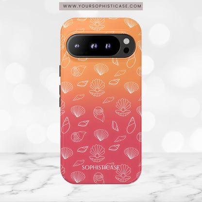 Seashell Society in Sunset Orange - iPhone Case, Samsung Galaxy Case, Google Pixel Case