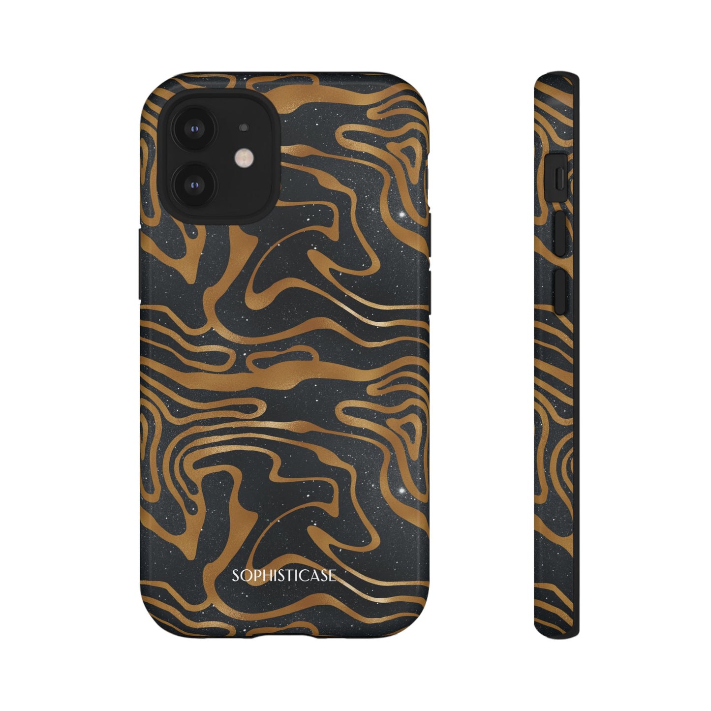 Cosmic Gold in Black - iPhone Case, Samsung Galaxy Case, Google Pixel Case
