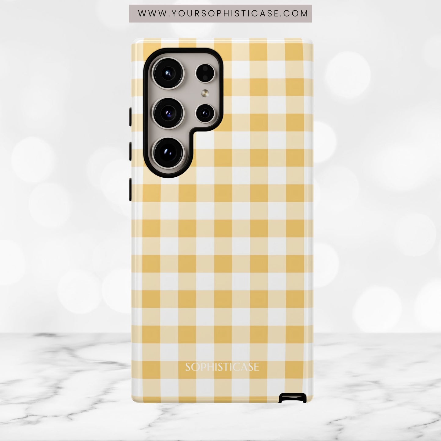 Gingham in Yellow - iPhone Case, Samsung Galaxy Case, Google Pixel Case