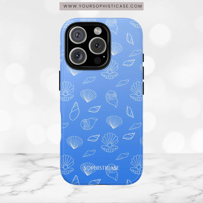 Seashell Society in Ocean Blue - iPhone Case, Samsung Galaxy Case, Google Pixel Case