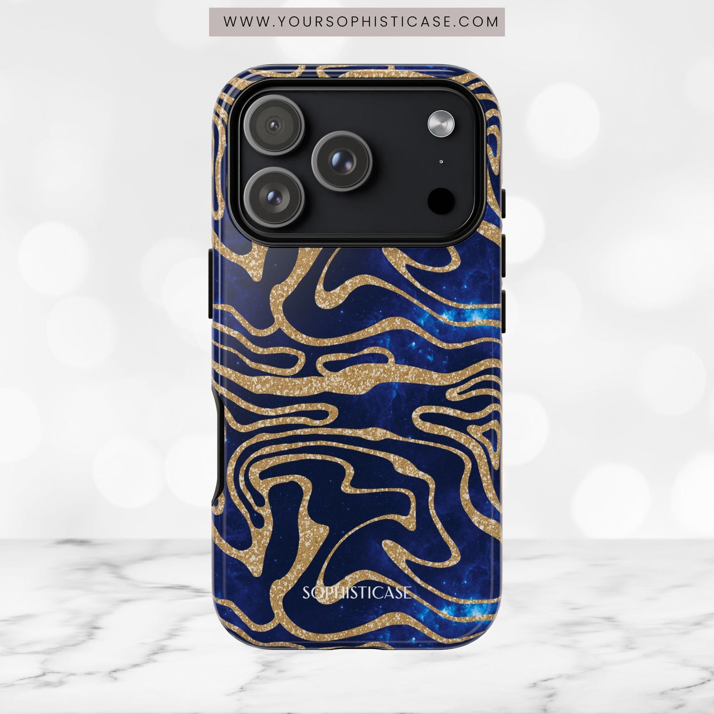Cosmic Gold in Blue - iPhone Case, Samsung Galaxy Case, Google Pixel Case