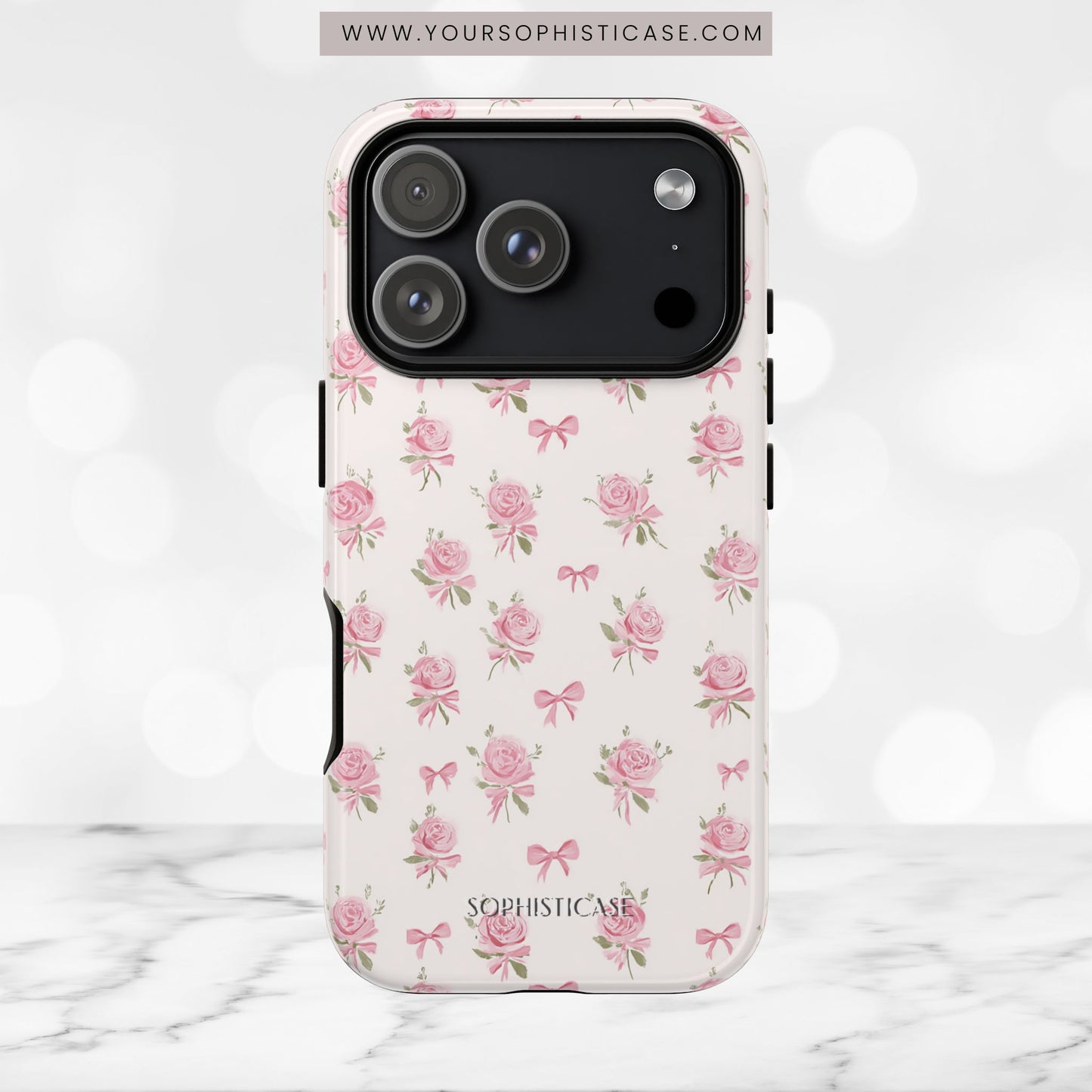 The Sweetest Thing in Coquette Roses and Bows - iPhone Case, Samsung Galaxy Case, Google Pixel Case