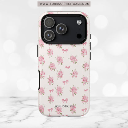 The Sweetest Thing in Coquette Roses and Bows - iPhone Case, Samsung Galaxy Case, Google Pixel Case