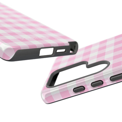 Gingham in Pink - Tough Phone Case