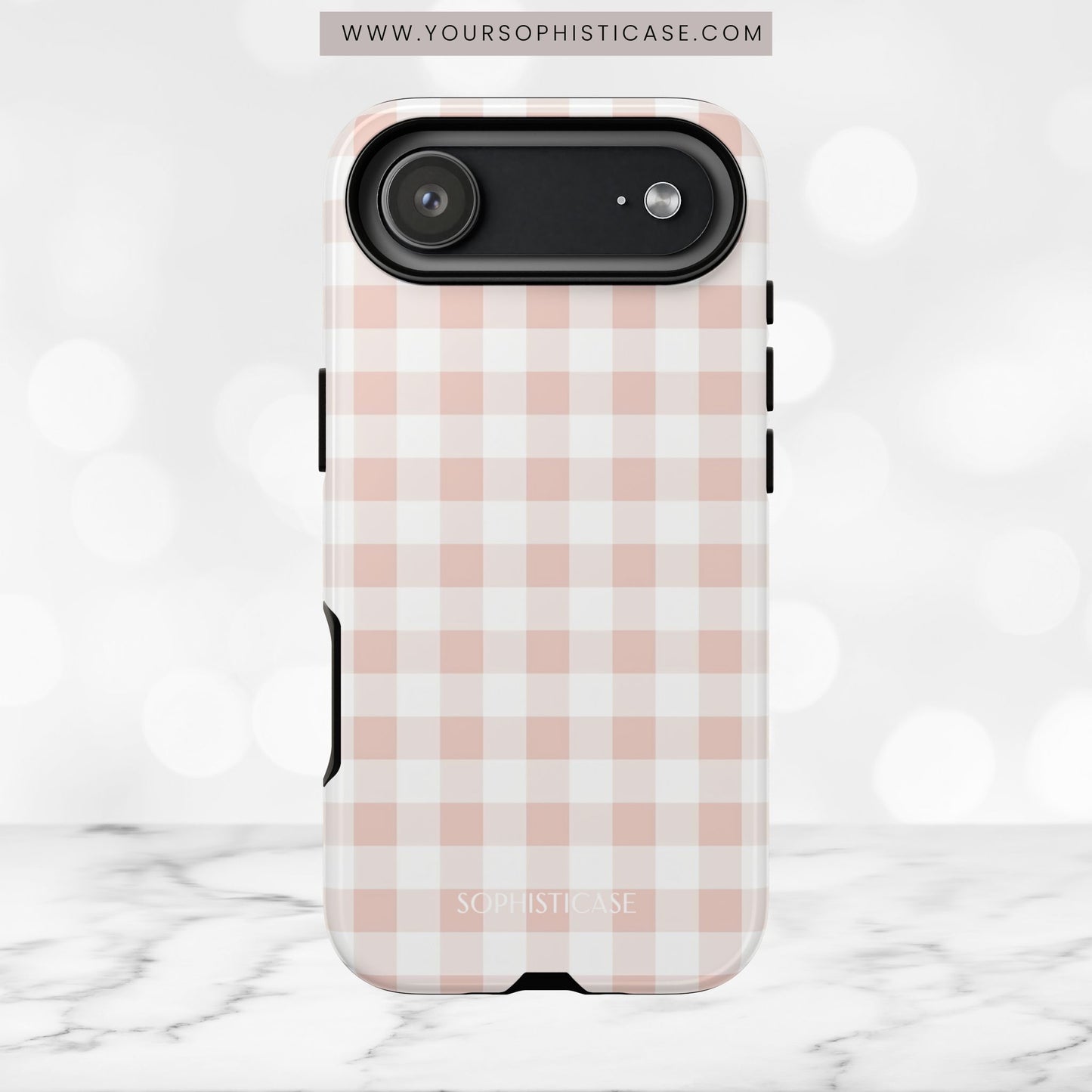 Gingham in Neutral Beige - Tough Phone Case
