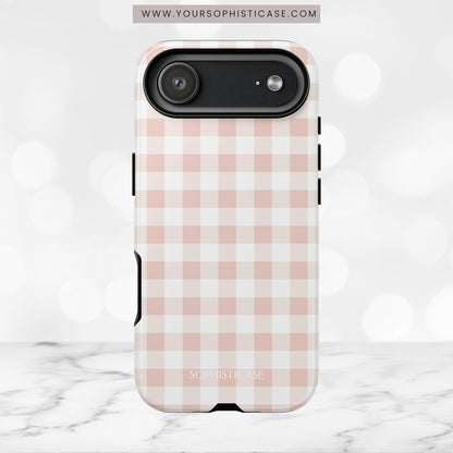 Gingham in Neutral Beige - Tough Phone Case