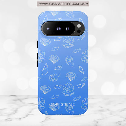 Seashell Society in Ocean Blue - iPhone Case, Samsung Galaxy Case, Google Pixel Case