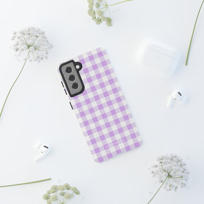 Gingham in Purple - iPhone Case, Samsung Galaxy Case, Google Pixel Case