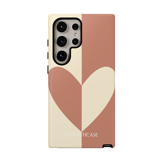 Be Mine in Brown and Cream - Drop Proof Phone Case for Samsung Galaxy