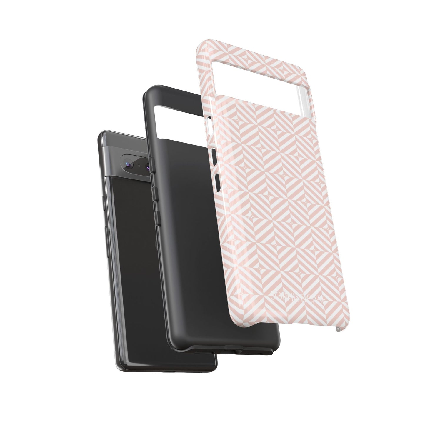 Illusions in Neutral Beige - Dual Layer Shockproof Phone Case for iPhone, Google Pixel and Samsung Galaxy