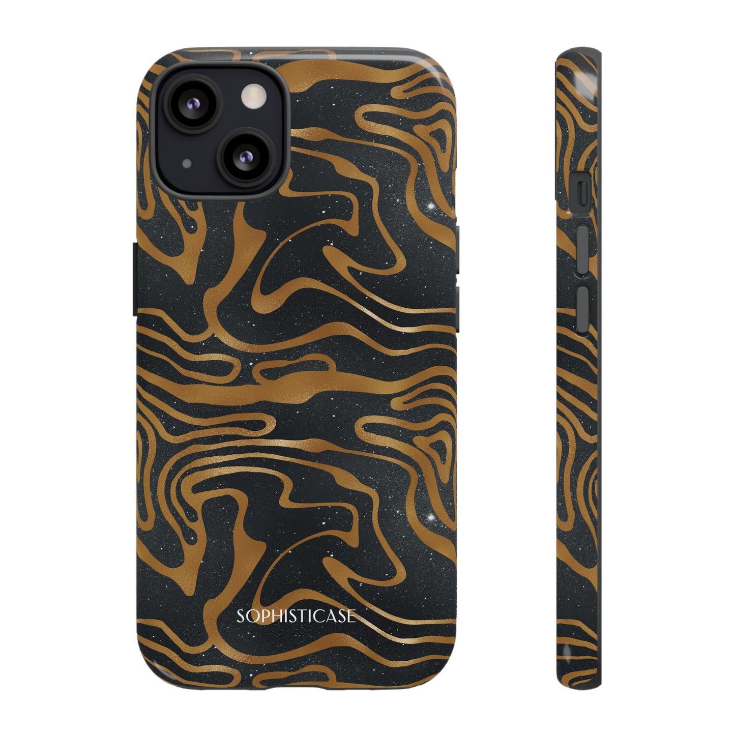 Cosmic Gold in Black - iPhone Case, Samsung Galaxy Case, Google Pixel Case