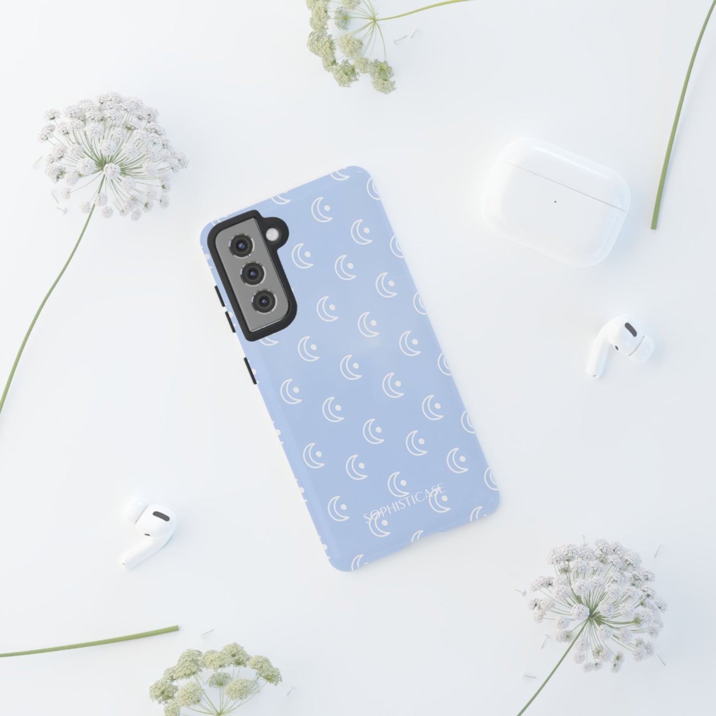 Moon Phase in Baby Blue - Tough Phone Case for Samsung Galaxy