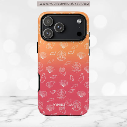 Seashell Society in Sunset Orange - iPhone Case, Samsung Galaxy Case, Google Pixel Case