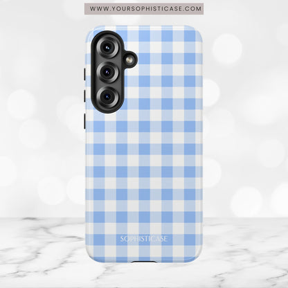 Gingham in Blue - Tough Phone Case